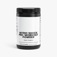 Nitric Shock Pre-Workout Powder (Fruit Punch) powder tub, 0.66lb (300g), front of package