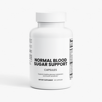 Normal Blood Sugar Support capsule bottle, 60 capsules, front of package
