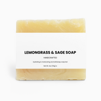 Lemongrass & Sage Soap soap bar, 4 oz, front of package