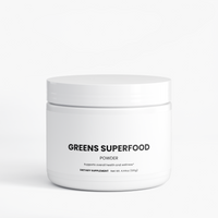 Greens Superfood powder tub, 0.28lb (126 g), front of package