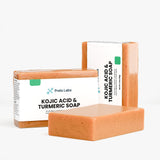 Kojic Acid Soap & Turmeric Soap for Dark Spots with Shea Butter, Coconut Oil & Lemon - Brightening Bar for Face & Body, Promotes Even Tone, Nourishes Hydrates - Gentle Daily Cleanser